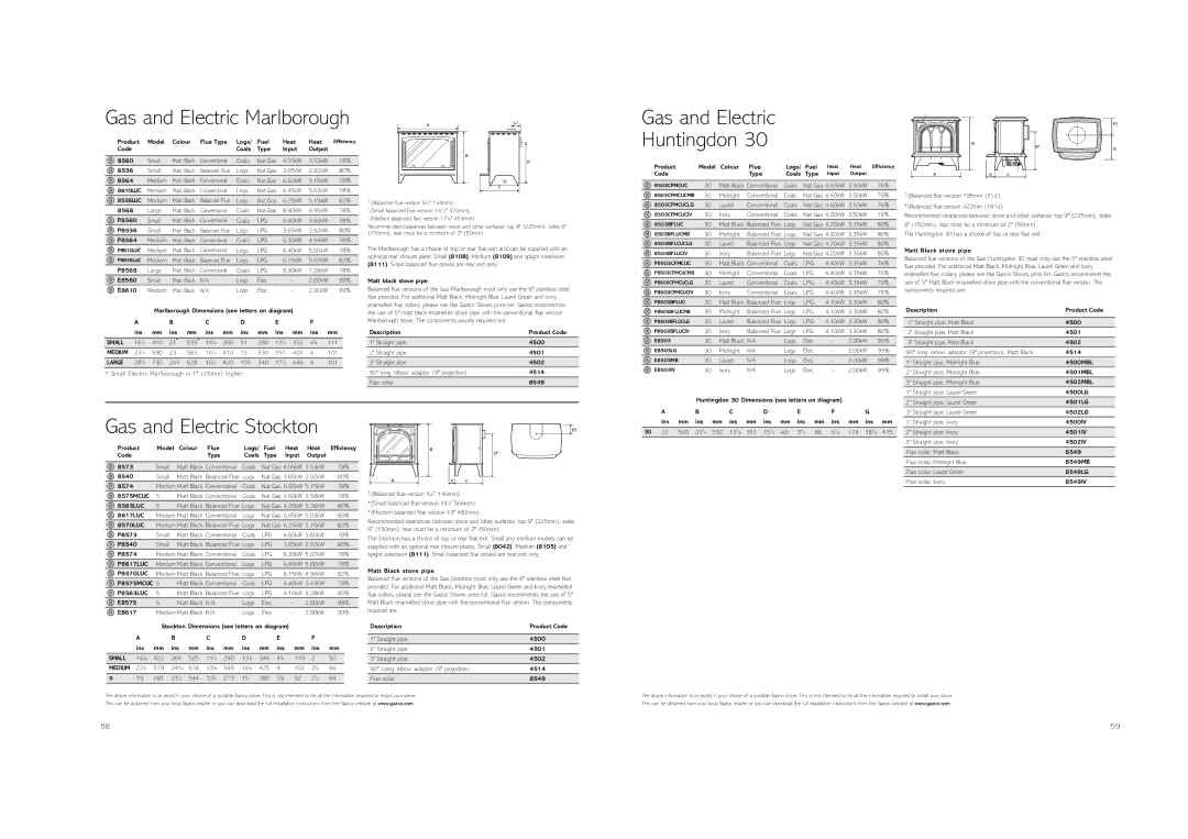 Stovax (STO0708) brochure Gas and Electric MarlboroughF†, Huntingdon 