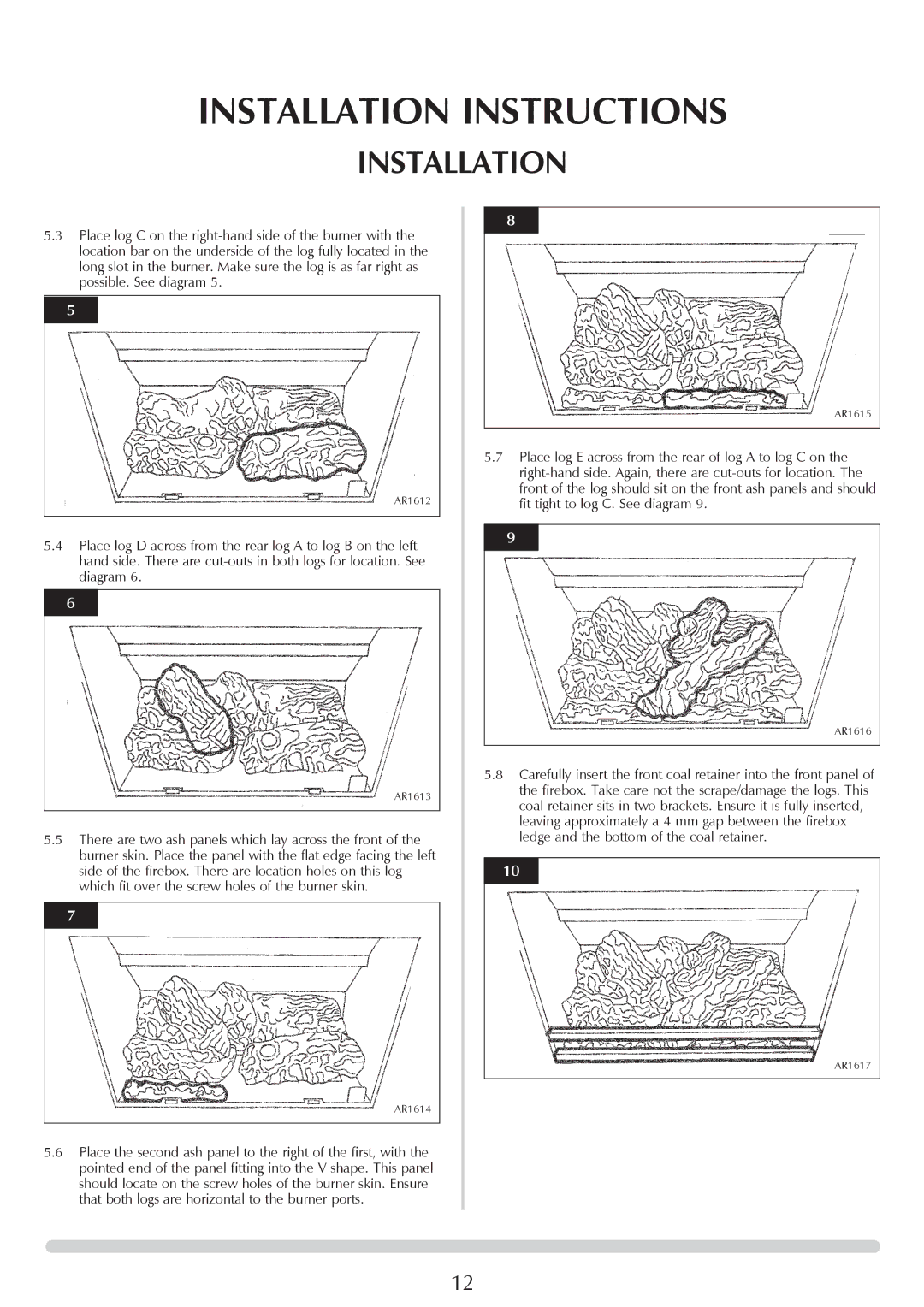 Stovax Stove Range manual AR1612 