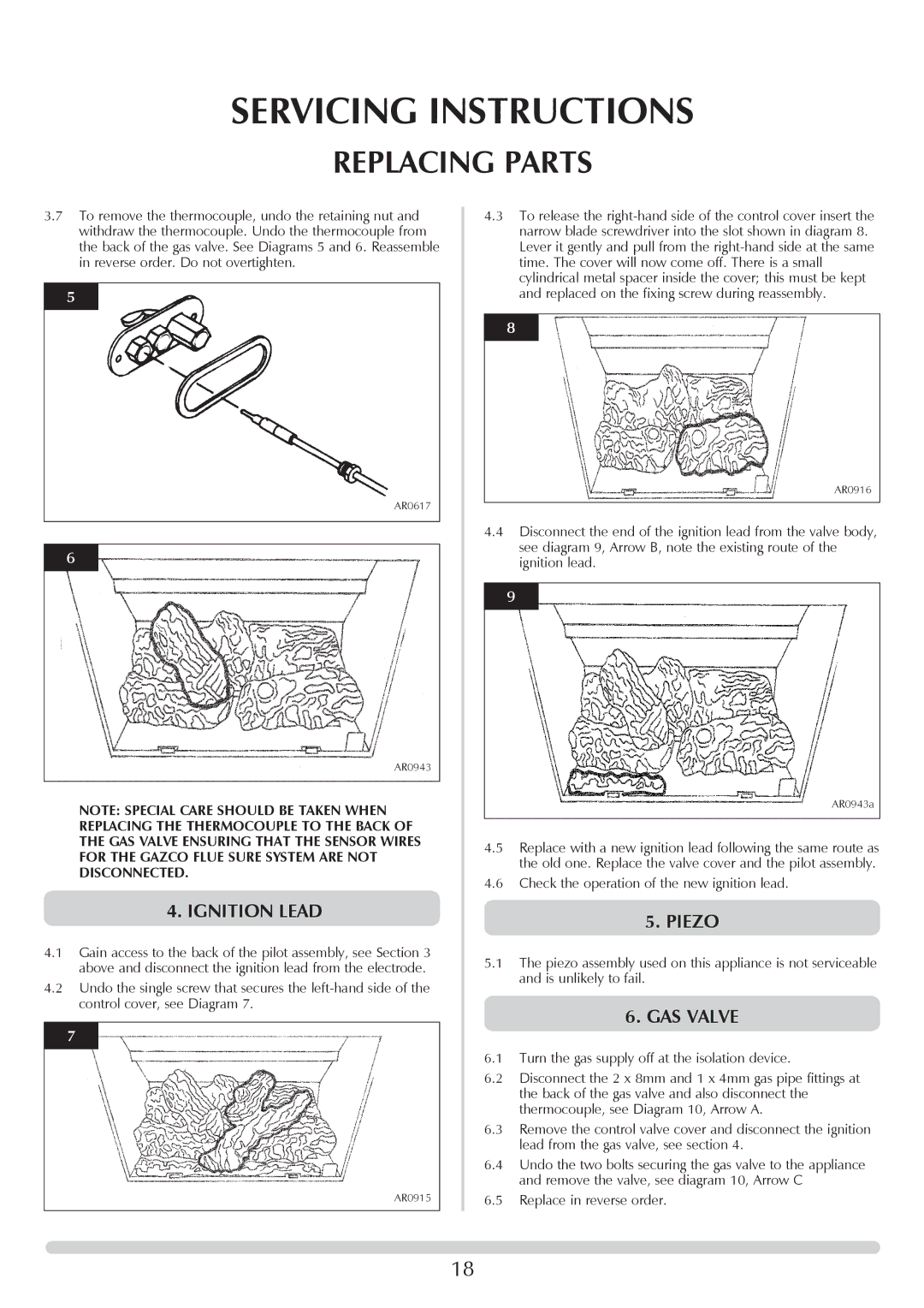 Stovax Stove Range manual Ignition Lead, Piezo, GAS Valve 