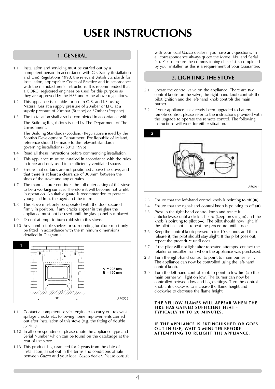 Stovax Stove Range manual User Instructions, General, Lighting The Stove 