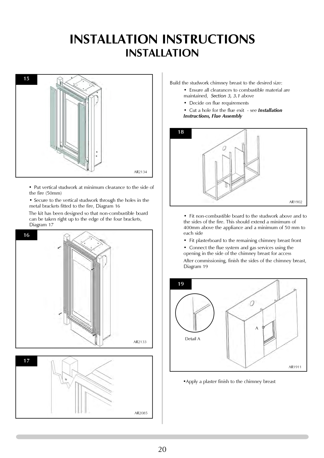 Stovax Studio 22 manual Installation Instructions, Decide on flue requirements, Instructions, Flue Assembly 