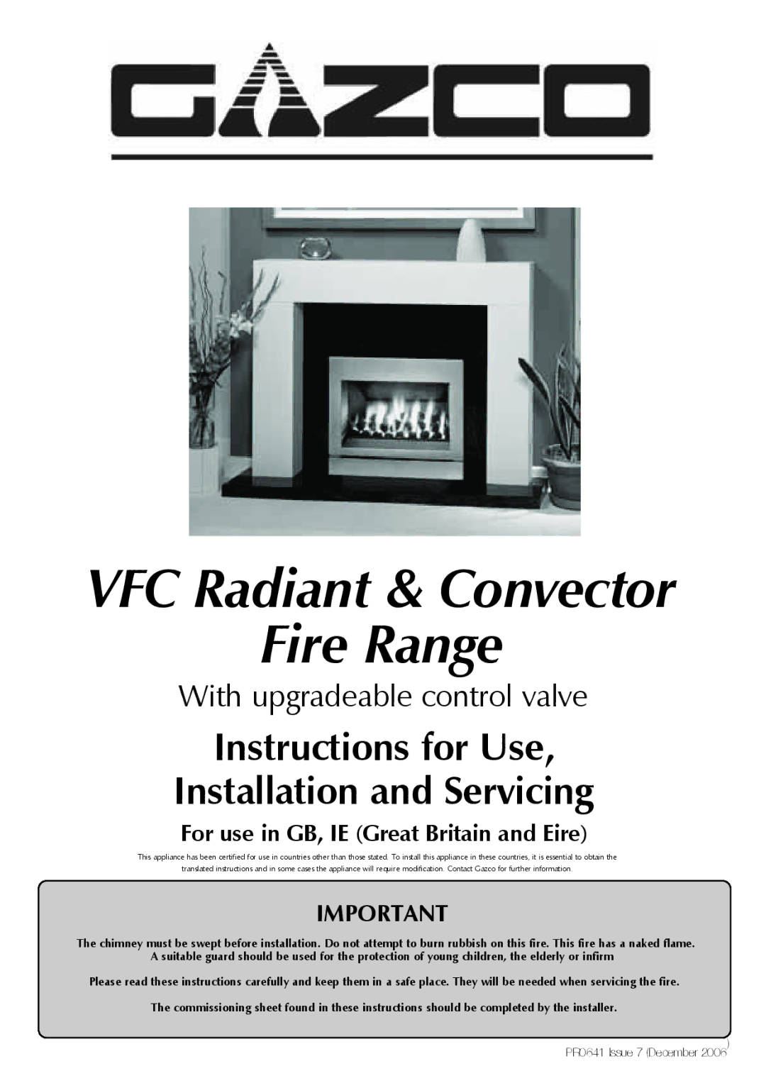 Stovax VFC Radiant & Convector Fire Range manual 