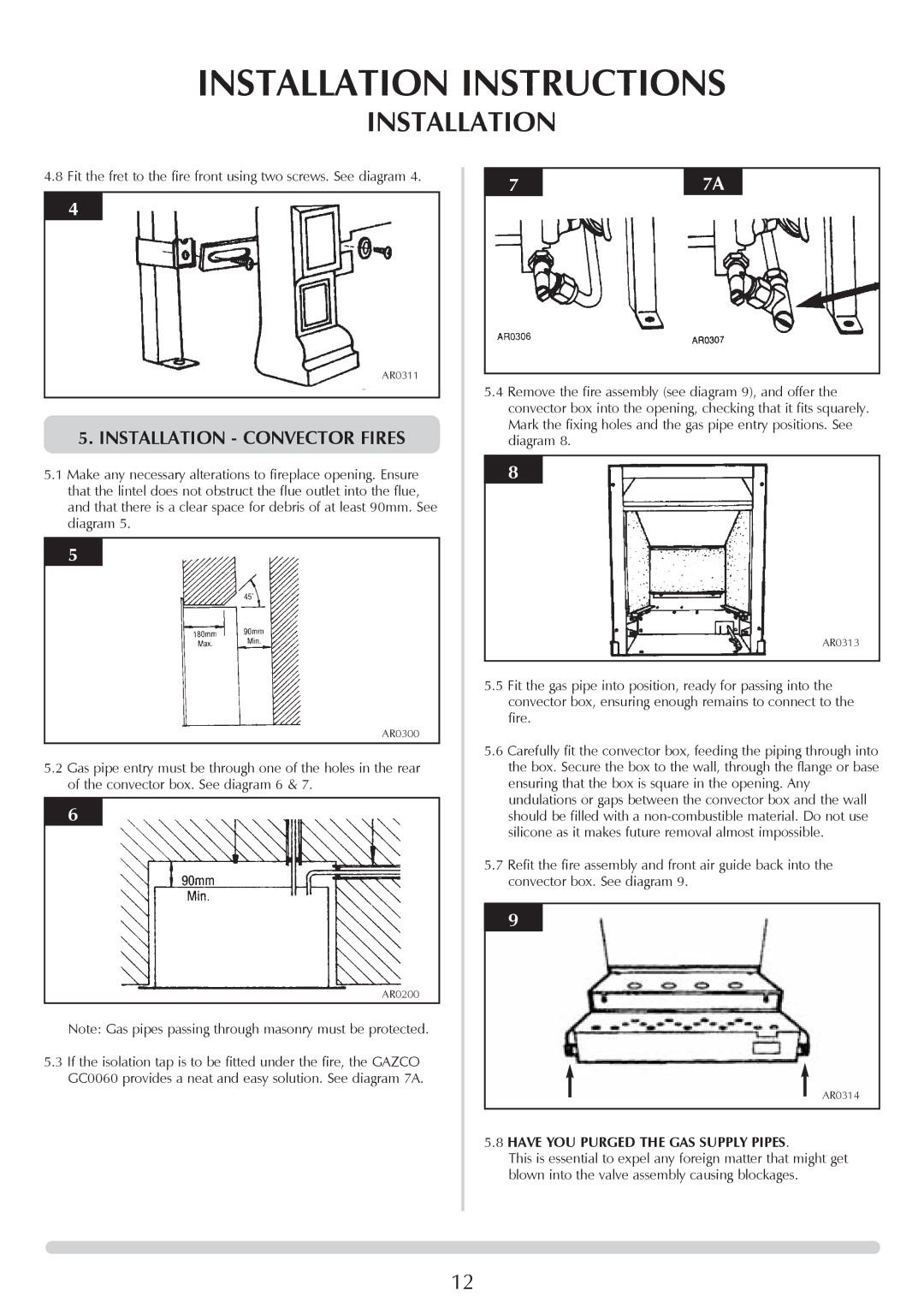 Stovax VFC Radiant & Convector Fire Range manual Installation Convector Fires, Have YOU Purged the GAS Supply Pipes 