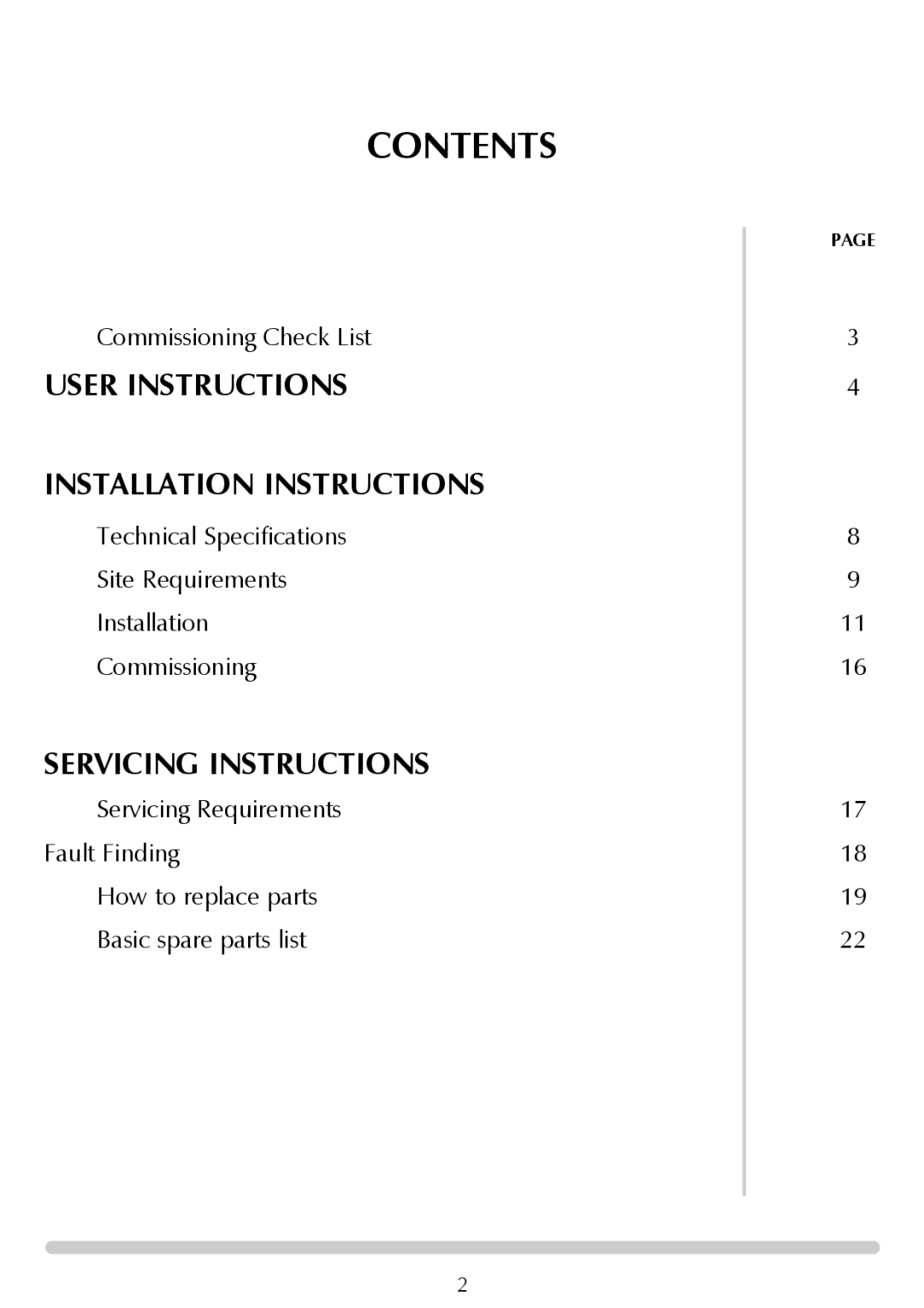 Stovax VFC Radiant & Convector Fire Range manual Contents 