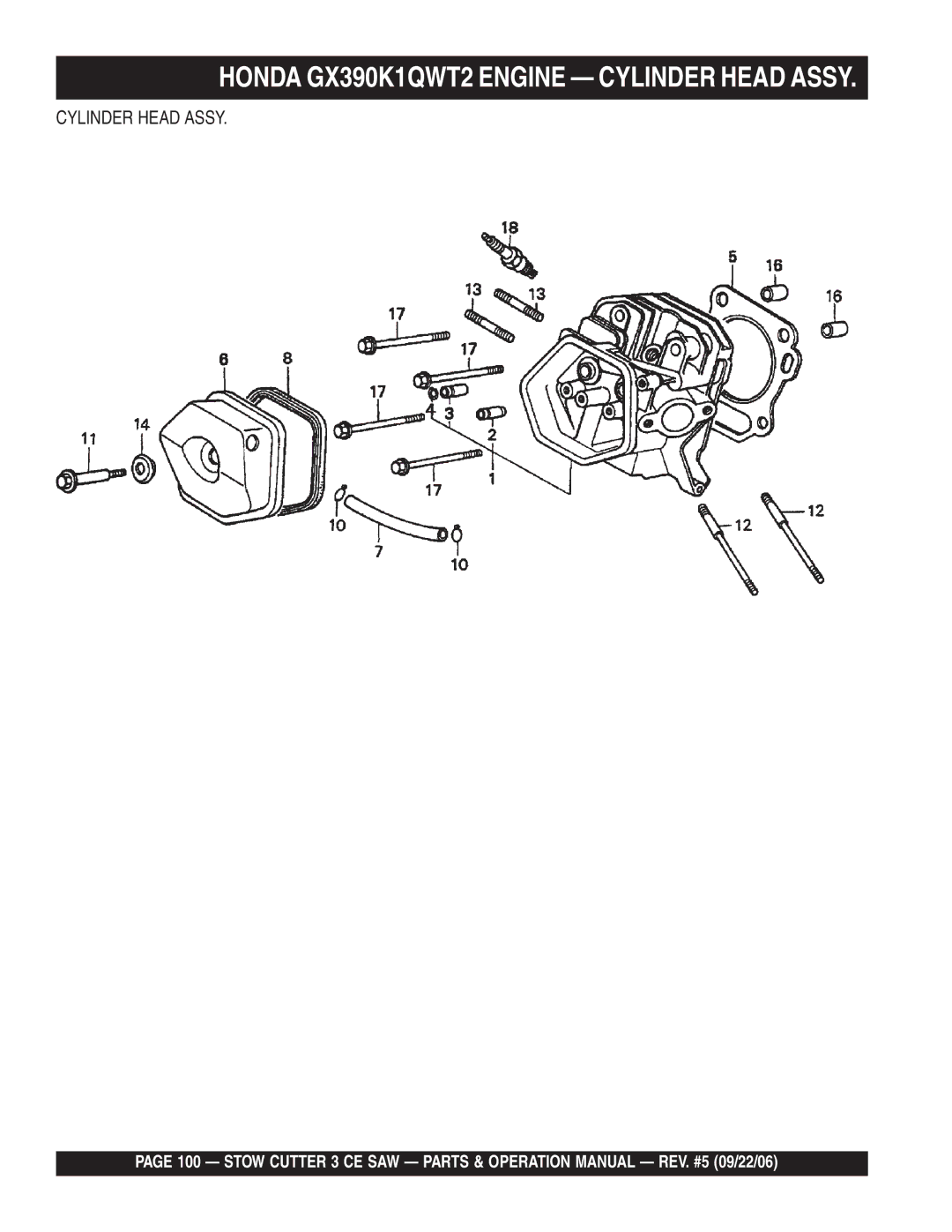 Stow 20HP, 13HP manual Cylinder Head Assy 