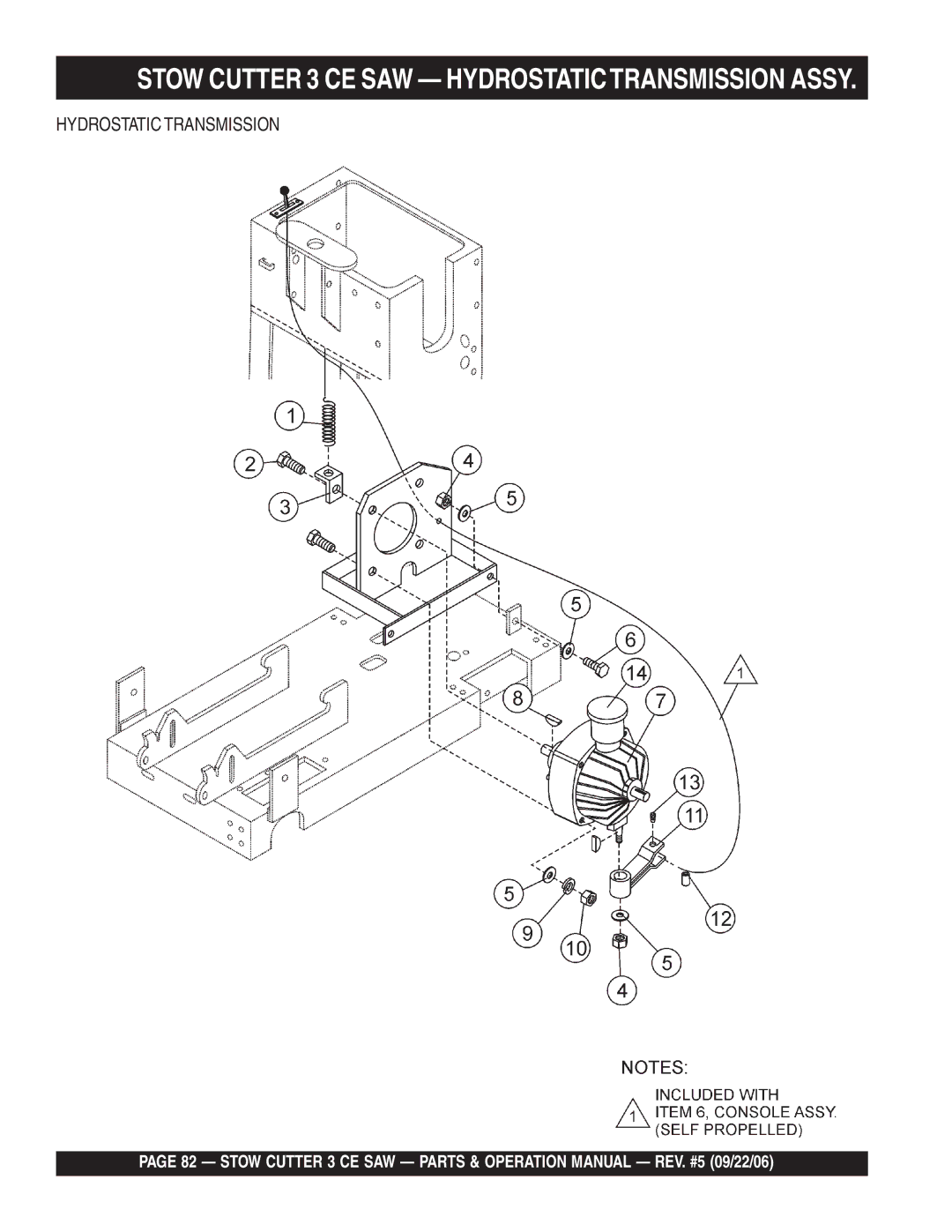 Stow 20HP, 13HP manual Hydrostatic Transmission 