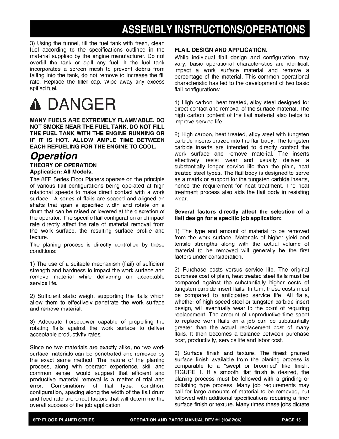 Stow 8FP manual Theory of Operation, Flail Design and Application 