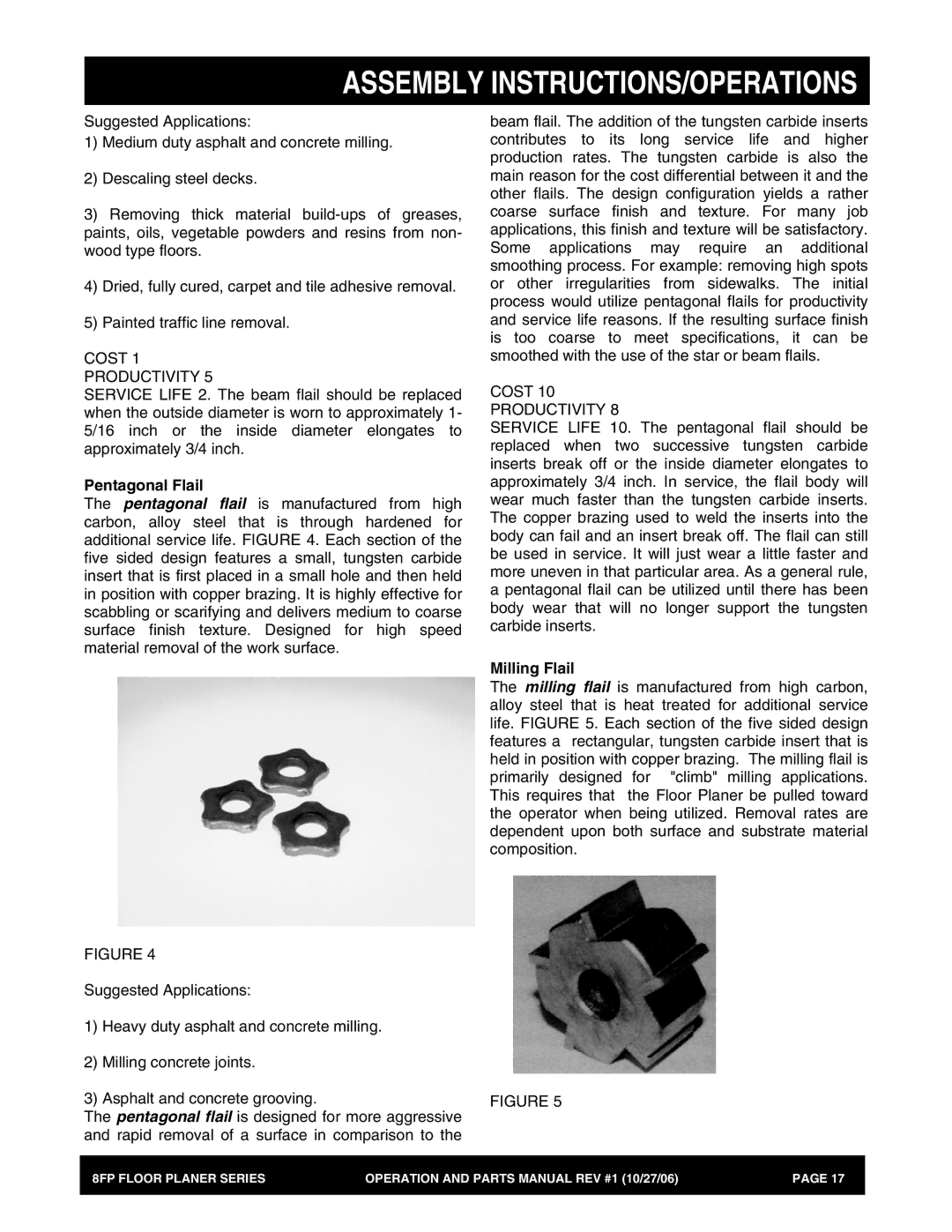 Stow 8FP manual Pentagonal Flail, Milling Flail 