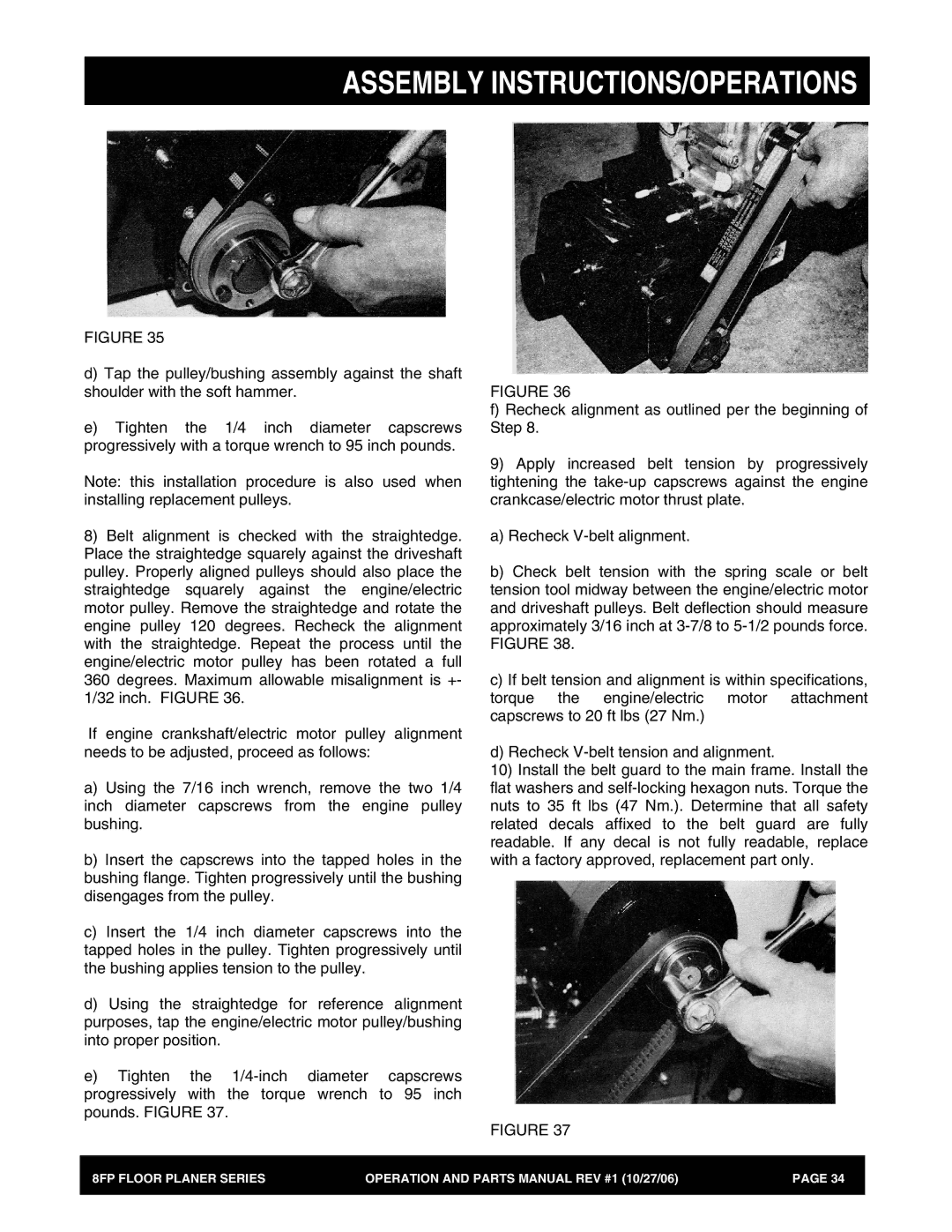 Stow 8FP manual Assembly INSTRUCTIONS/OPERATIONS 