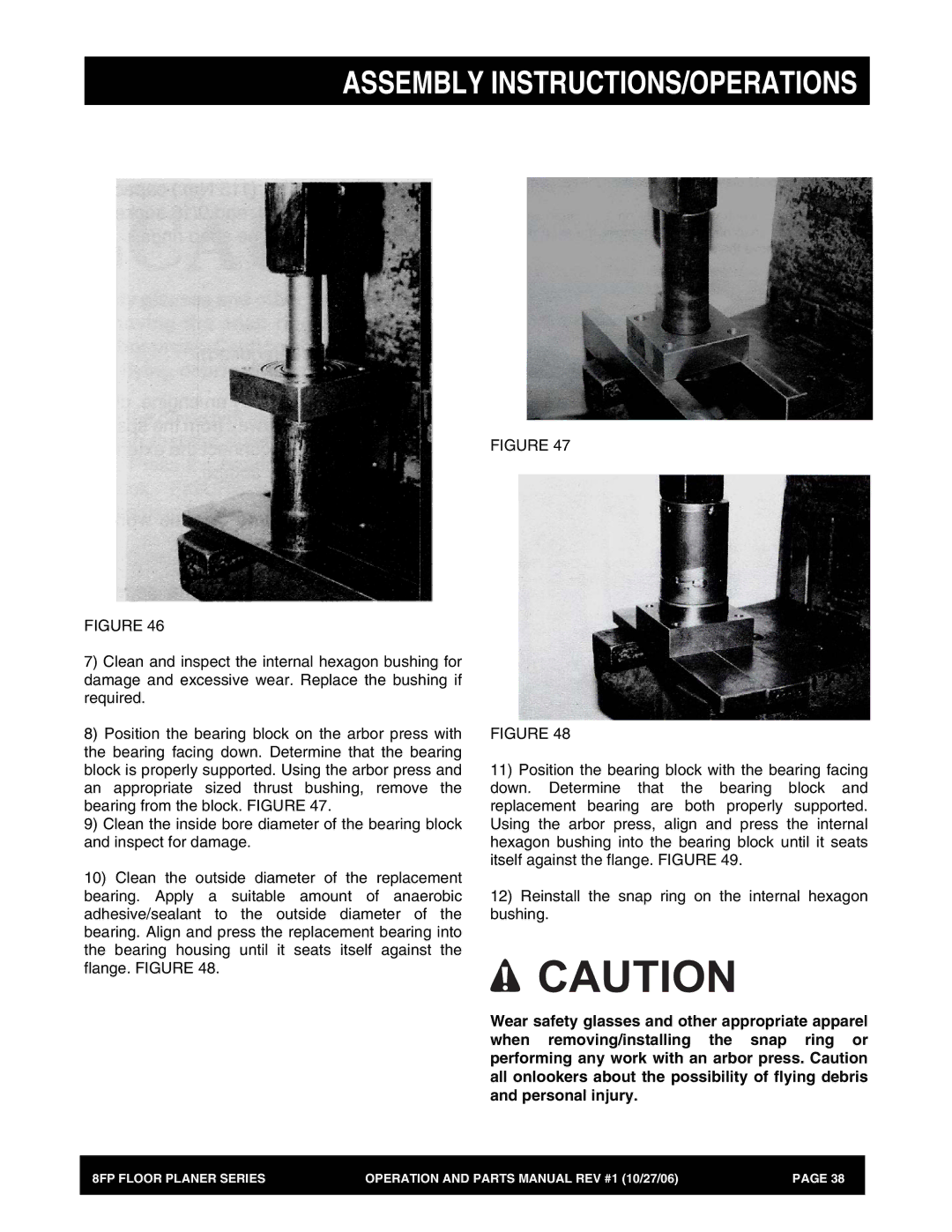 Stow 8FP manual Assembly INSTRUCTIONS/OPERATIONS 