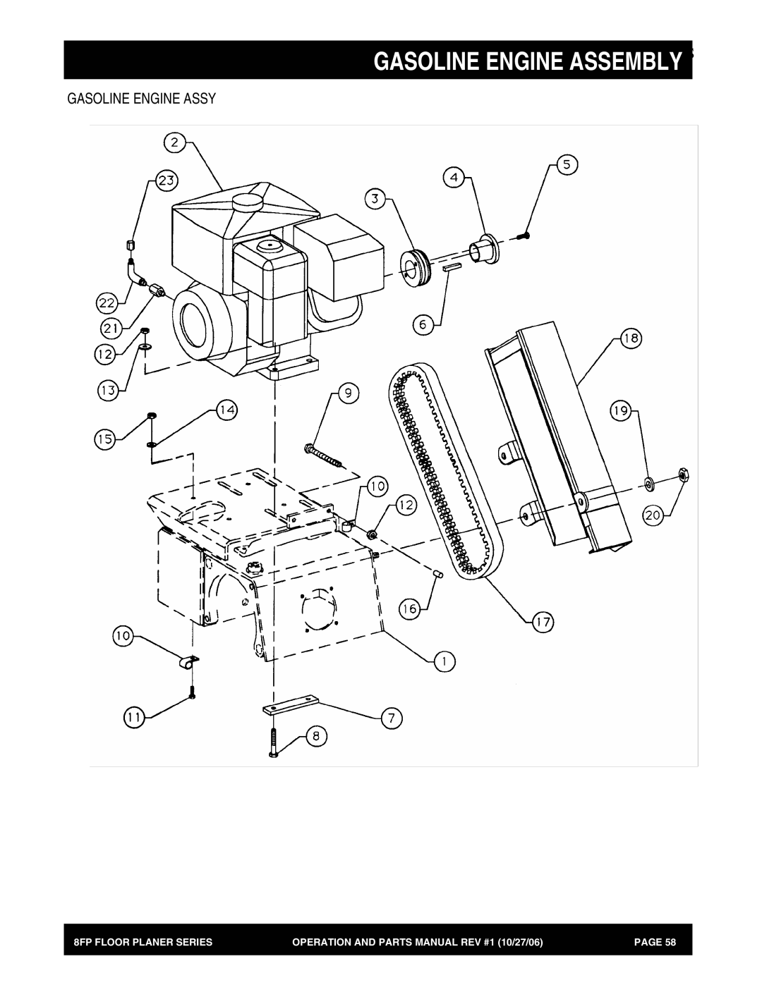 Stow 8FP manual Gasoline Engine Assembly, Gasoline Engine Assy 