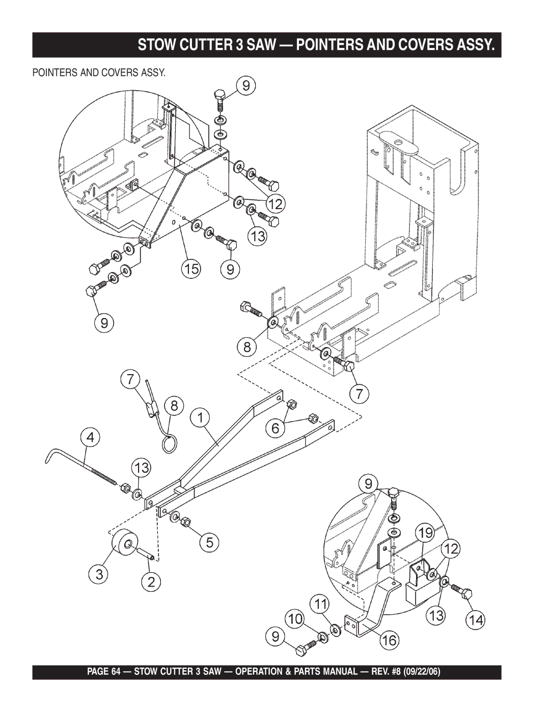 Stow CS813H20, CC813H20, CS820H20 manual Pointers and Covers Assy 