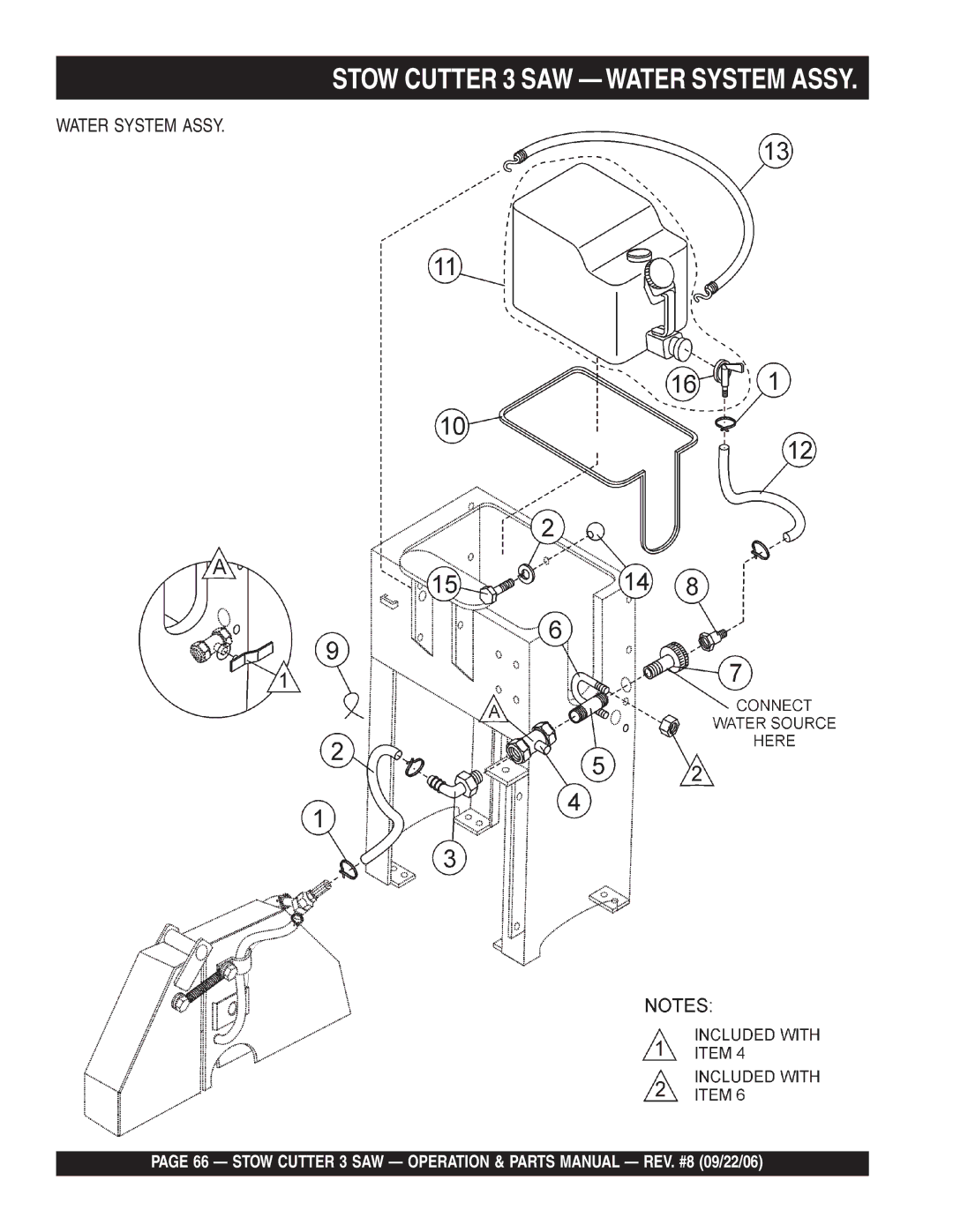 Stow CC813H20, CS813H20, CS820H20 manual Water System Assy 