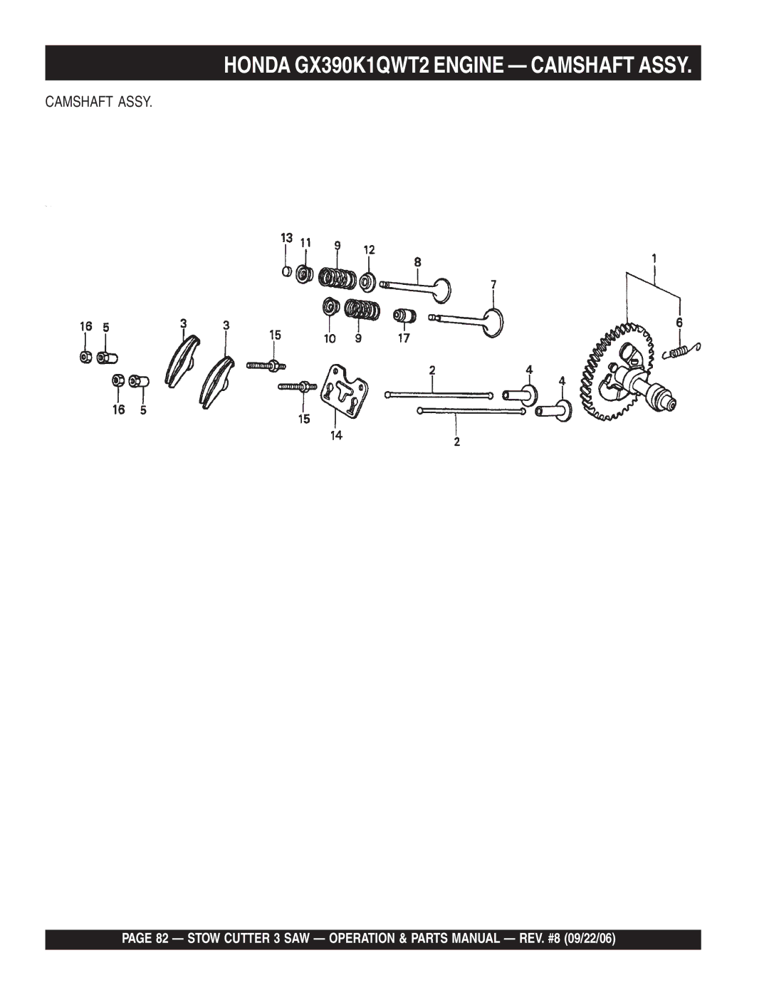 Stow CS813H20, CC813H20, CS820H20 manual Camshaft Assy 