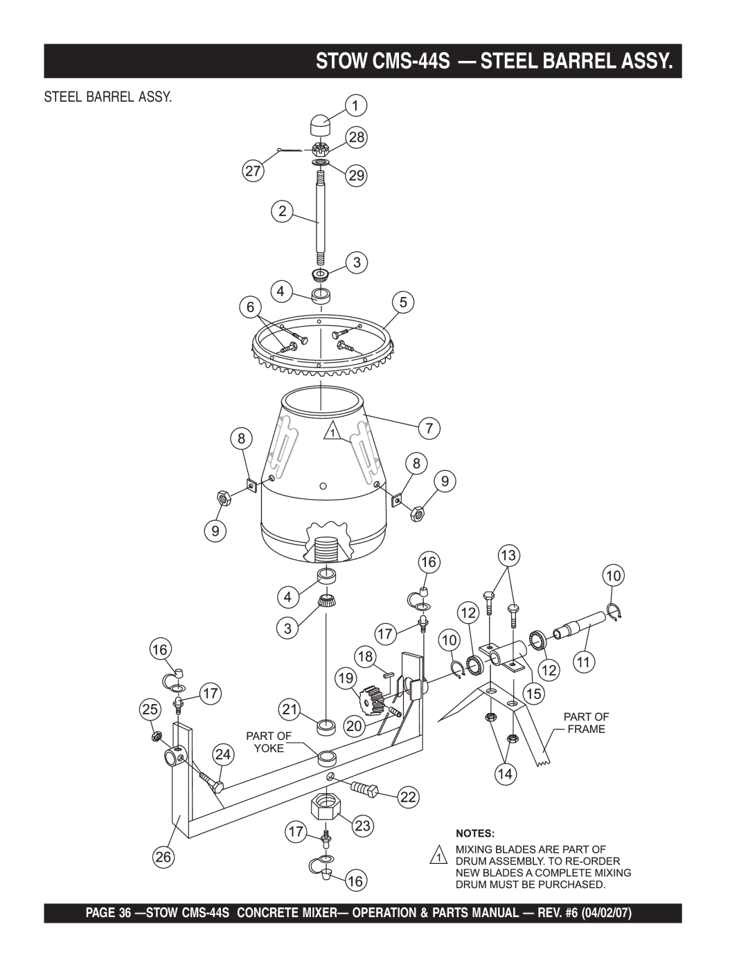 Stow manual Stow CMS-44S Steel Barrel Assy 