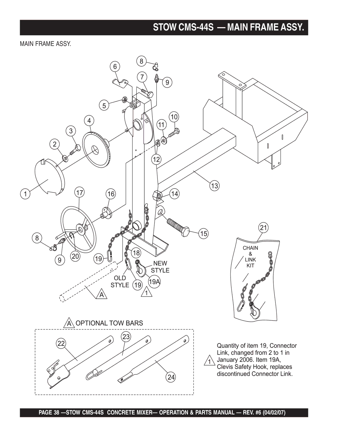 Stow manual Stow CMS-44S Main Frame Assy 