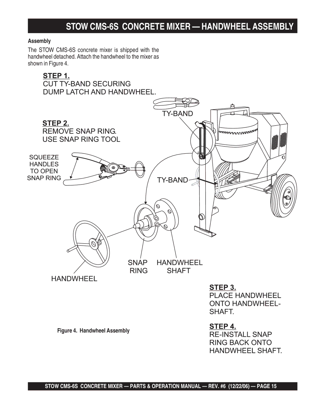 Stow CMS-6S manual Handwheel Assembly 