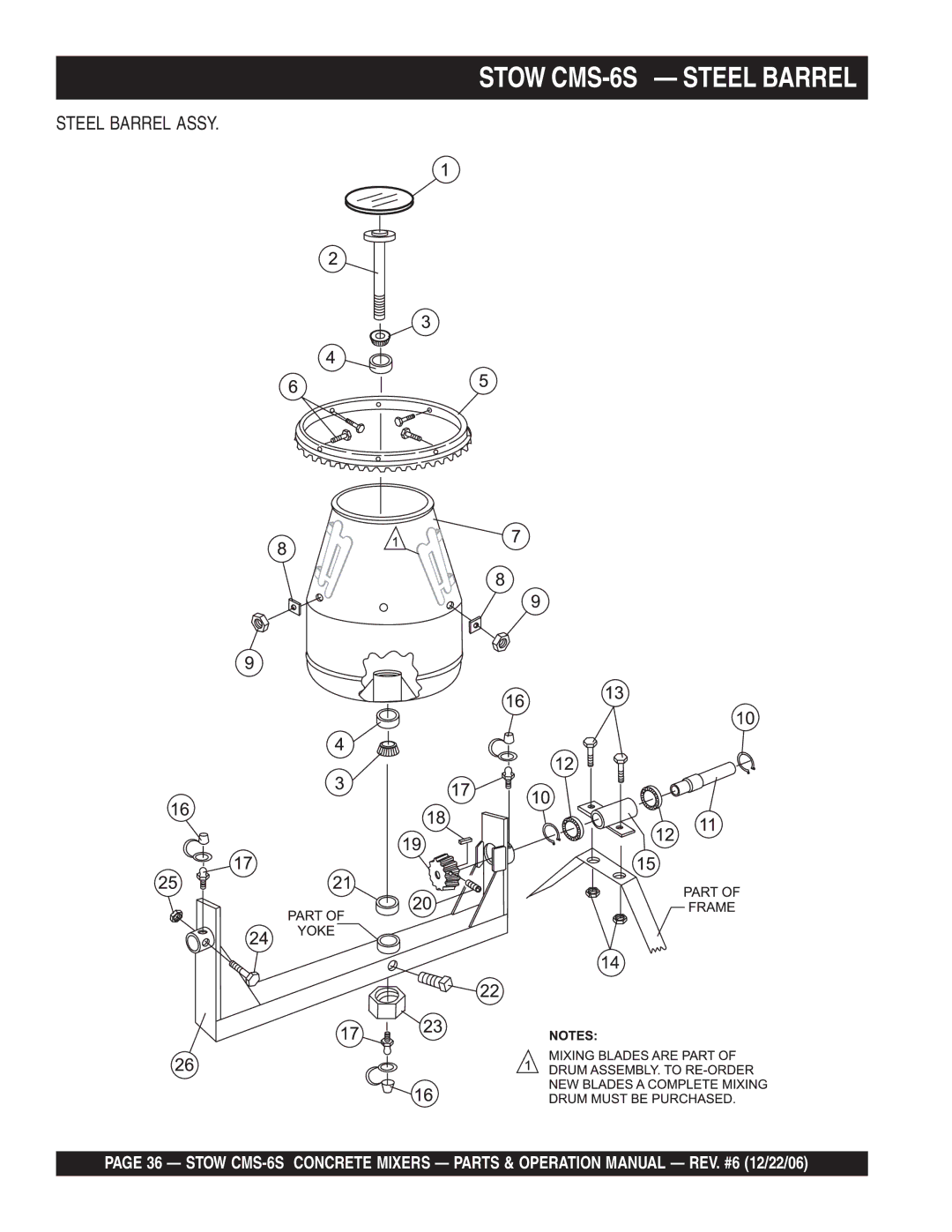 Stow CMS-6S manual Steel Barrel Assy 