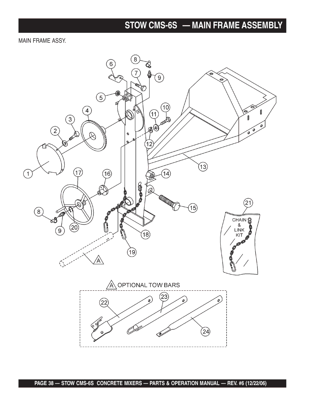 Stow CMS-6S manual Main Frame Assy 