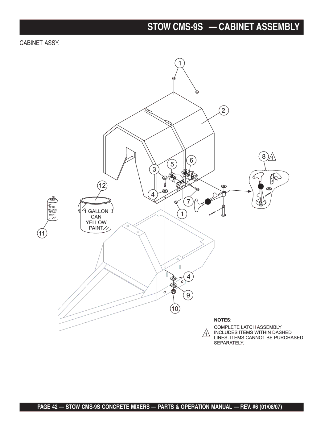 Stow cms-9 manual Cabinet Assy 