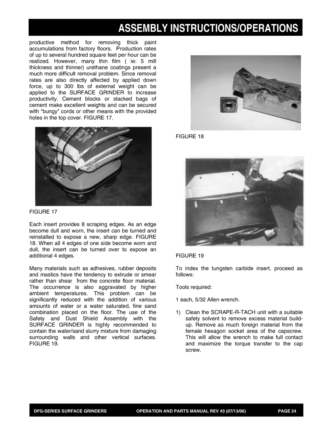 Stow DFG Series manual Assembly INSTRUCTIONS/OPERATIONS 