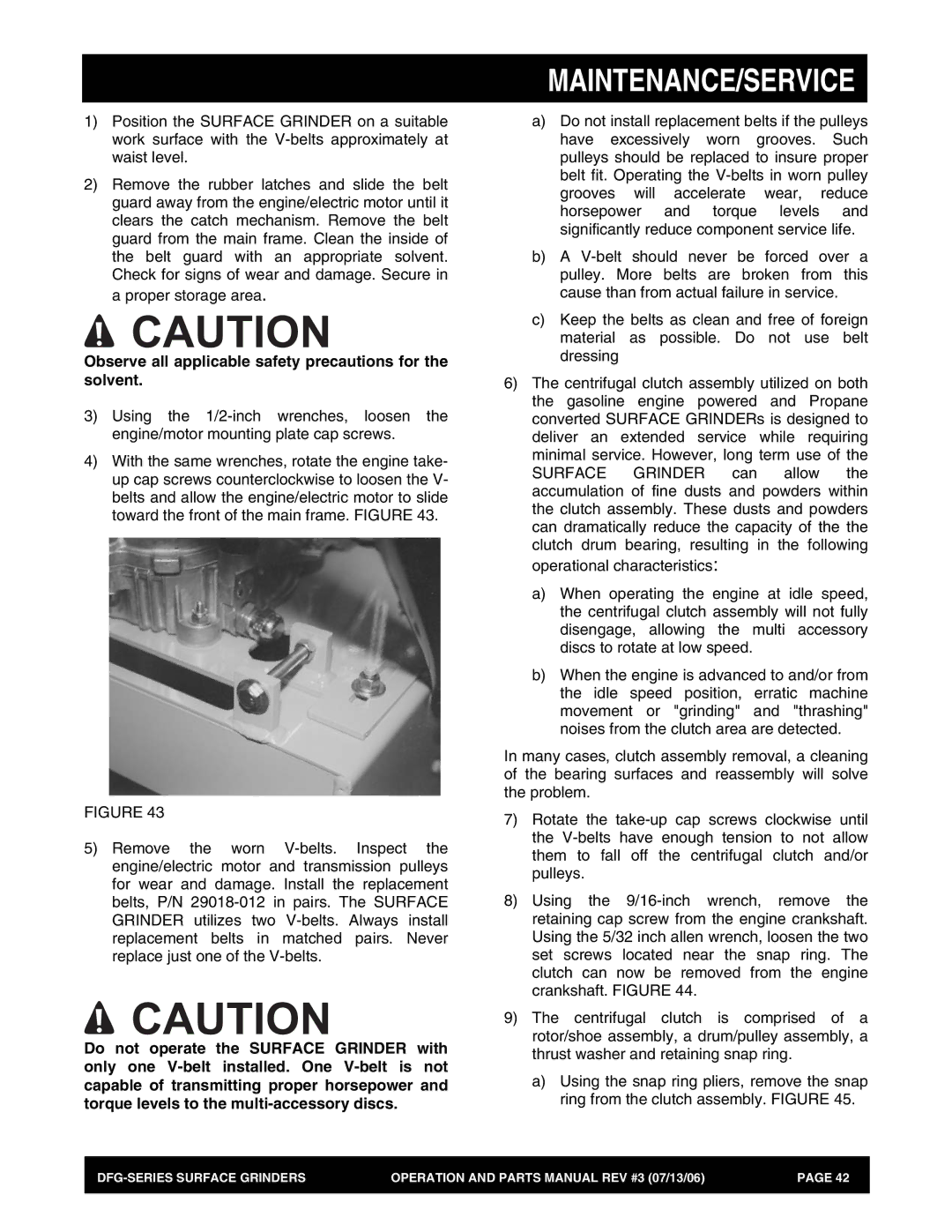 Stow DFG Series manual Maintenance/Service 