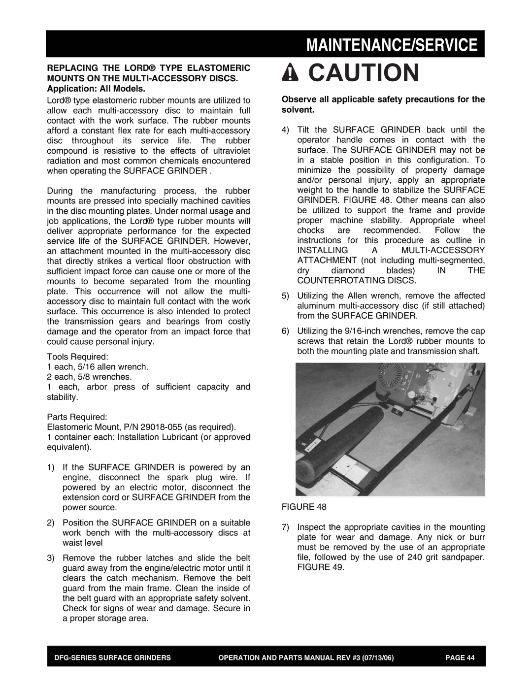 Stow DFG Series manual Maintenance/Service 