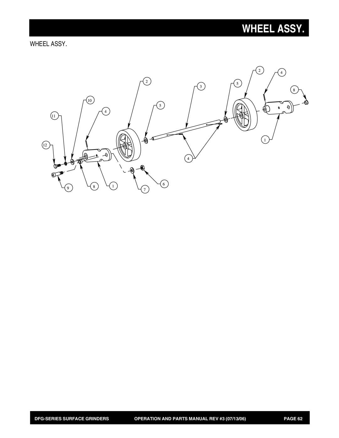 Stow DFG Series manual Wheel Assy 