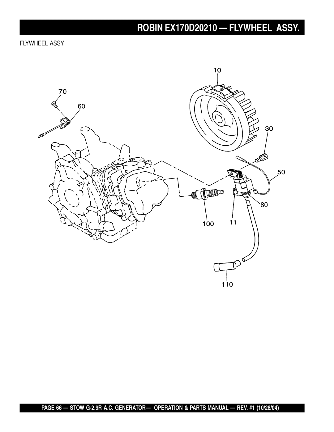 Stow G-2.9R manual Robin EX170D20210 Flywheel Assy 