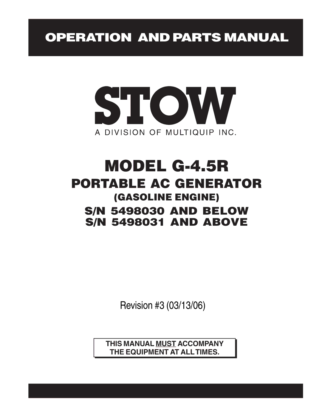 Stow manual Model G-4.5R 