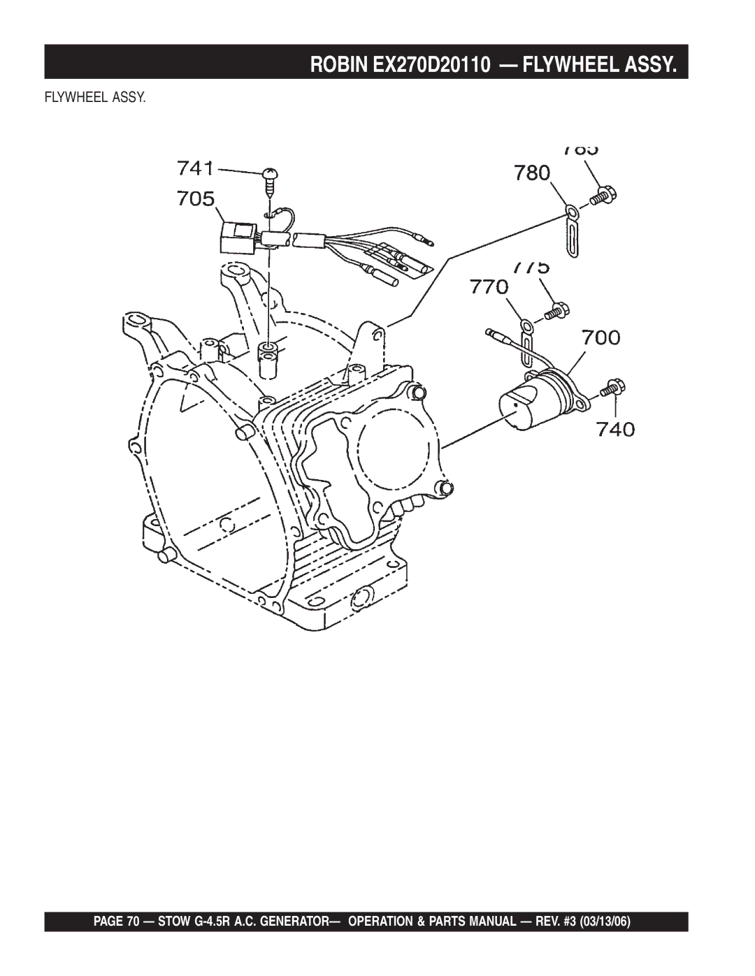 Stow G-4.5R manual Robin EX270D20110 Flywheel Assy 