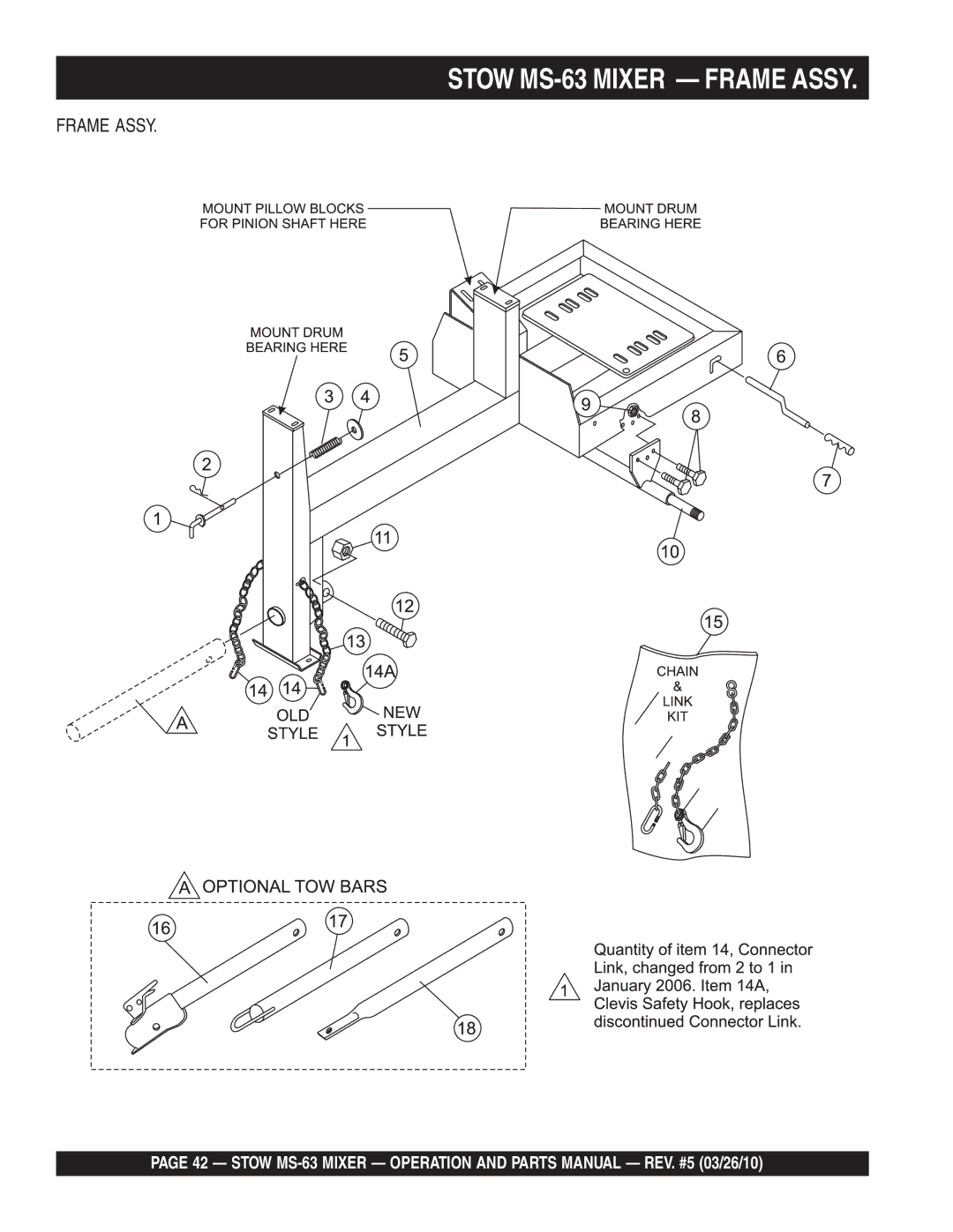 Stow manual Stow MS-63 Mixer Frame Assy 