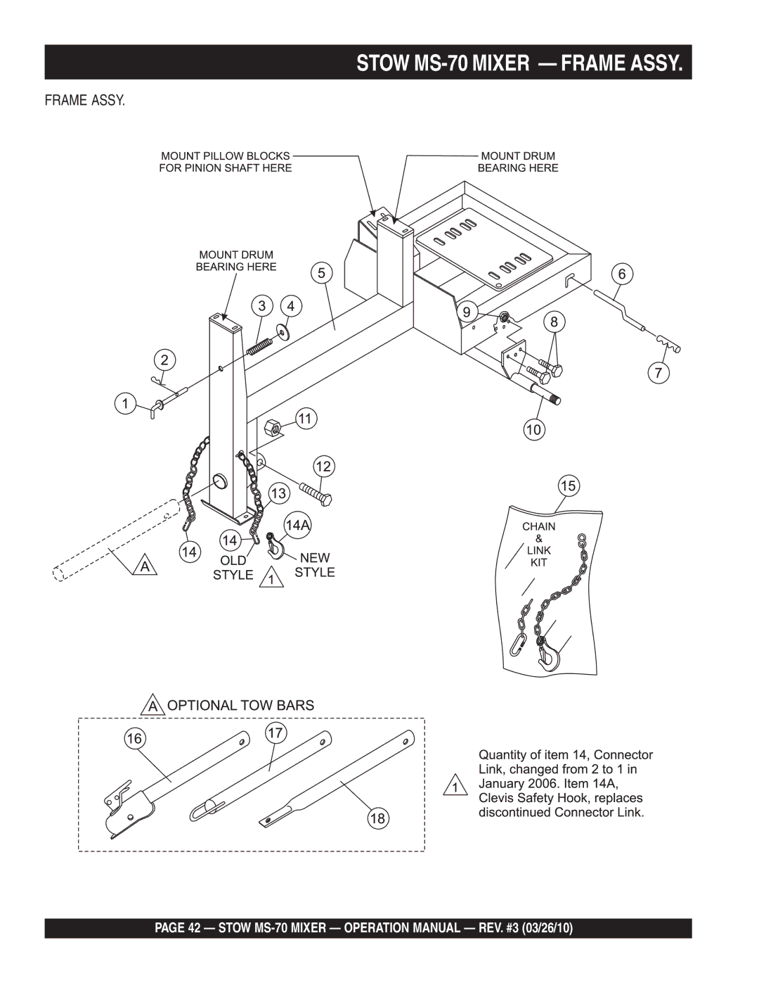 Stow MS-70 manual Frame Assy 