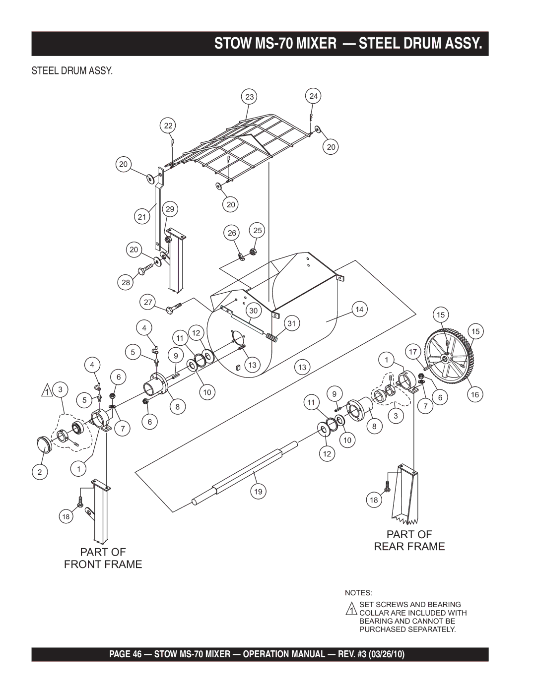 Stow manual Stow MS-70 Mixer Steel Drum Assy 