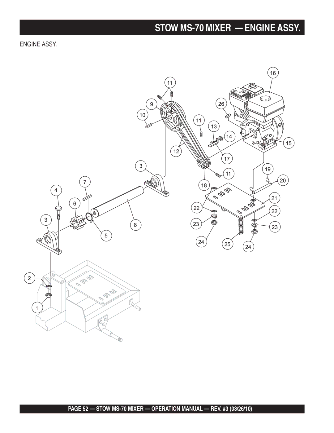 Stow MS-70 manual Engine Assy 