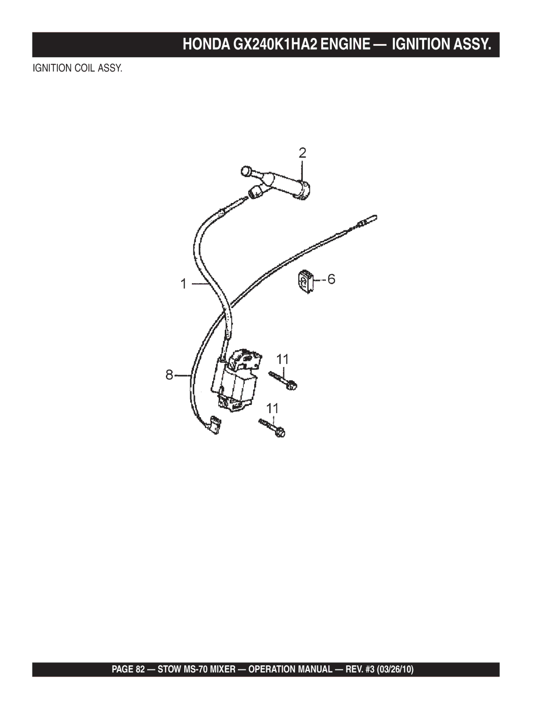 Stow MS-70 manual Ignition Coil Assy 