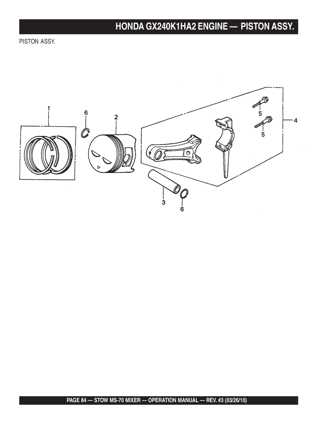 Stow MS-70 manual Piston Assy 