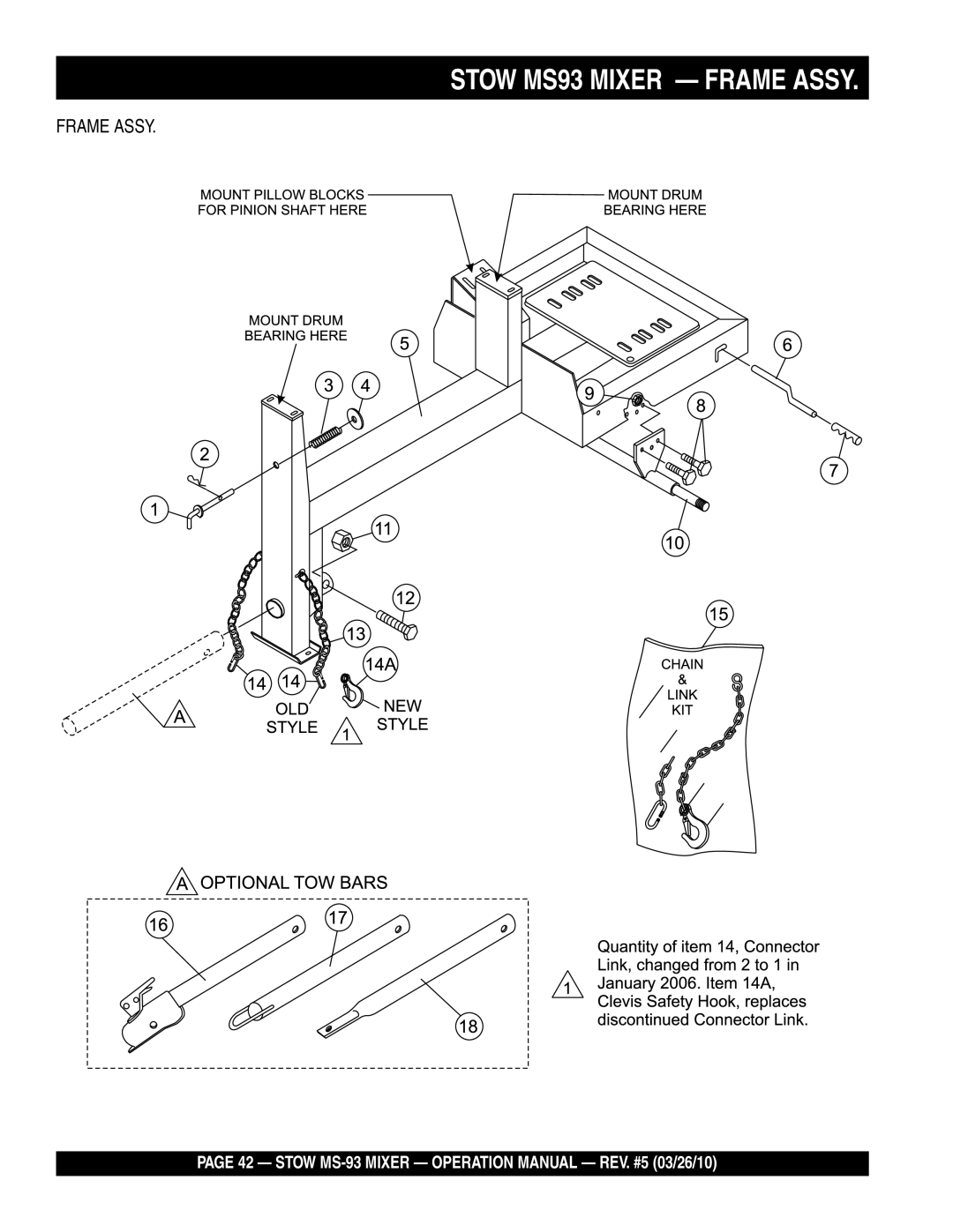 Stow MS-93 manual Frame Assy 