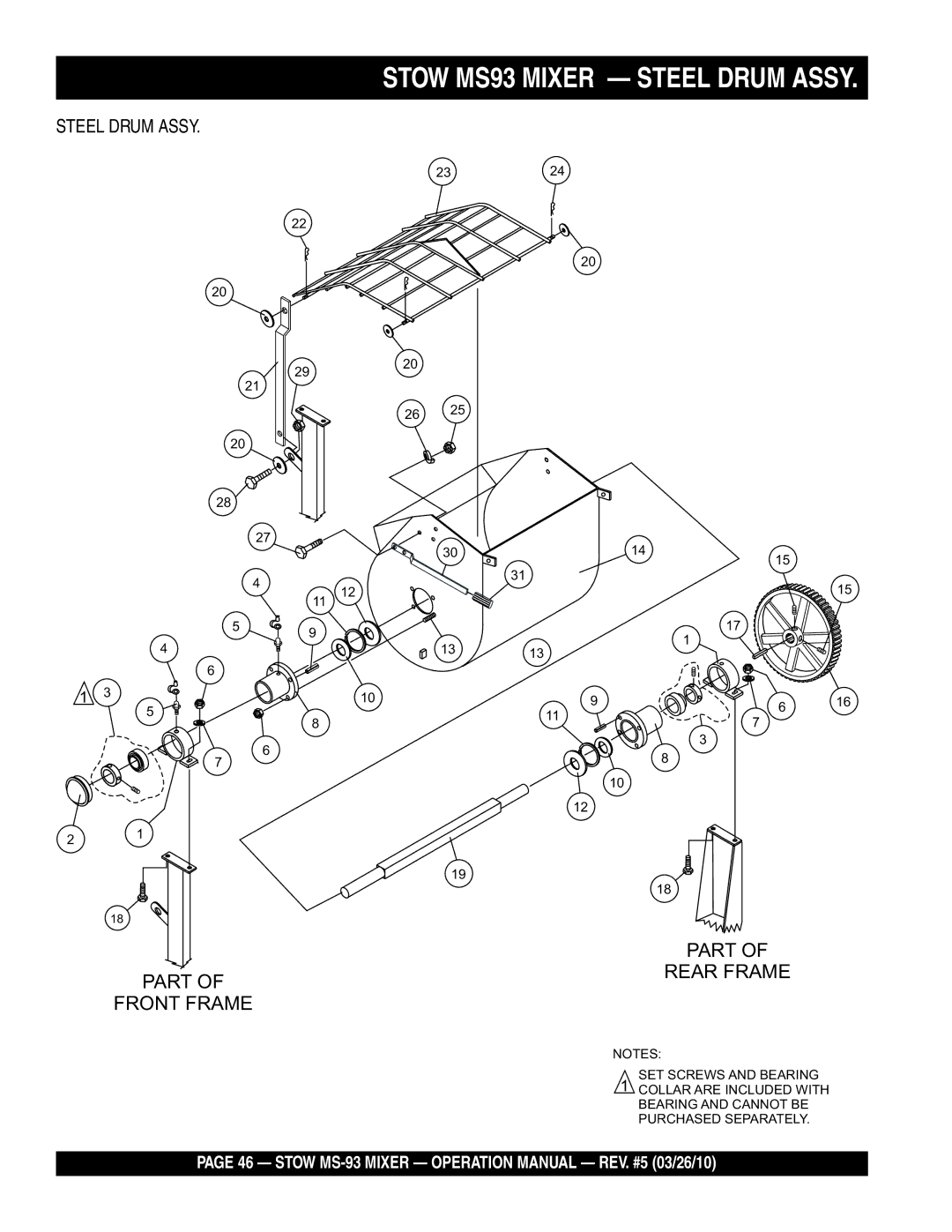 Stow MS-93 manual Stow MS93 Mixer Steel Drum Assy 