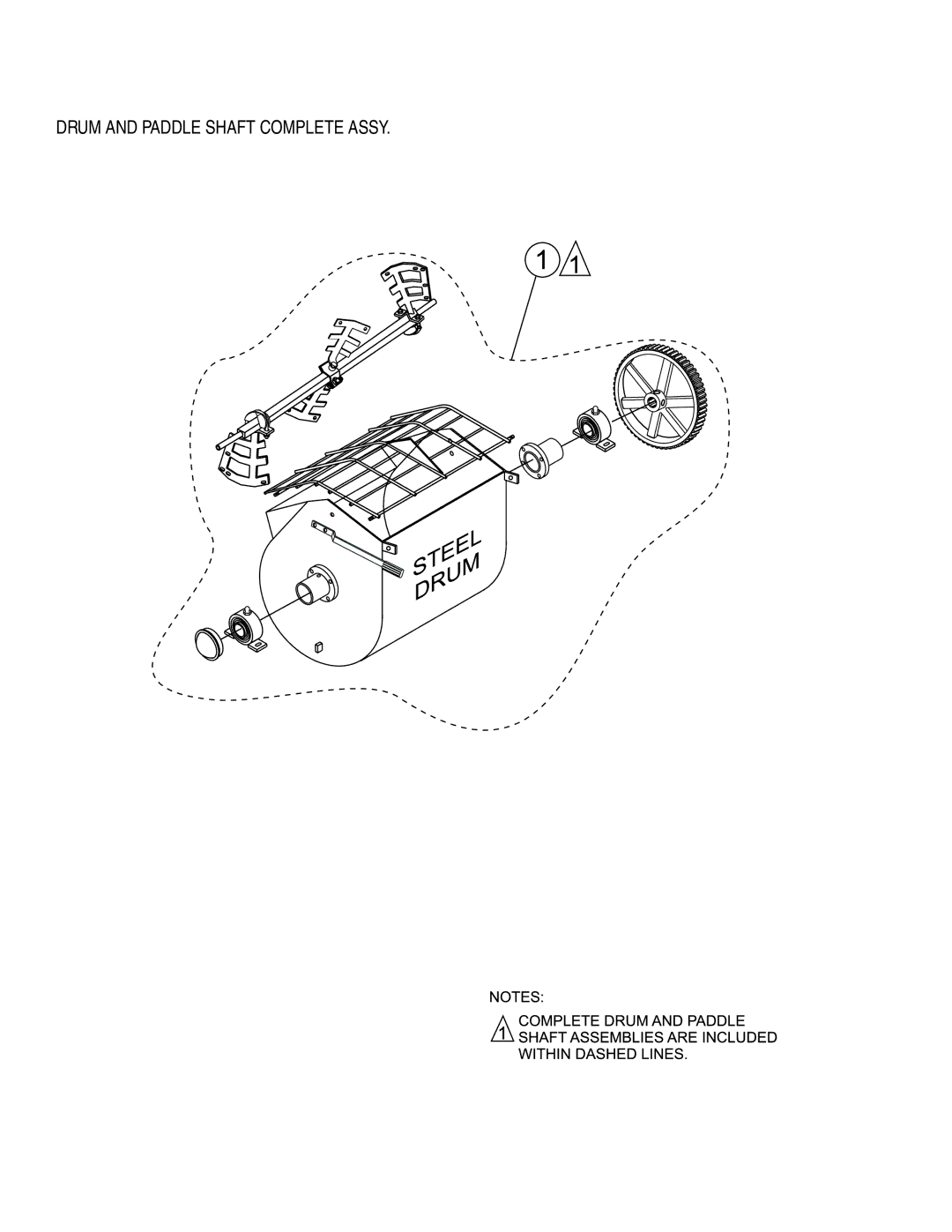 Stow MS-93 manual Stow MS93 Mixer Drum & Paddle Shaft Complete Assy, Drum and Paddle Shaft Complete Assy 