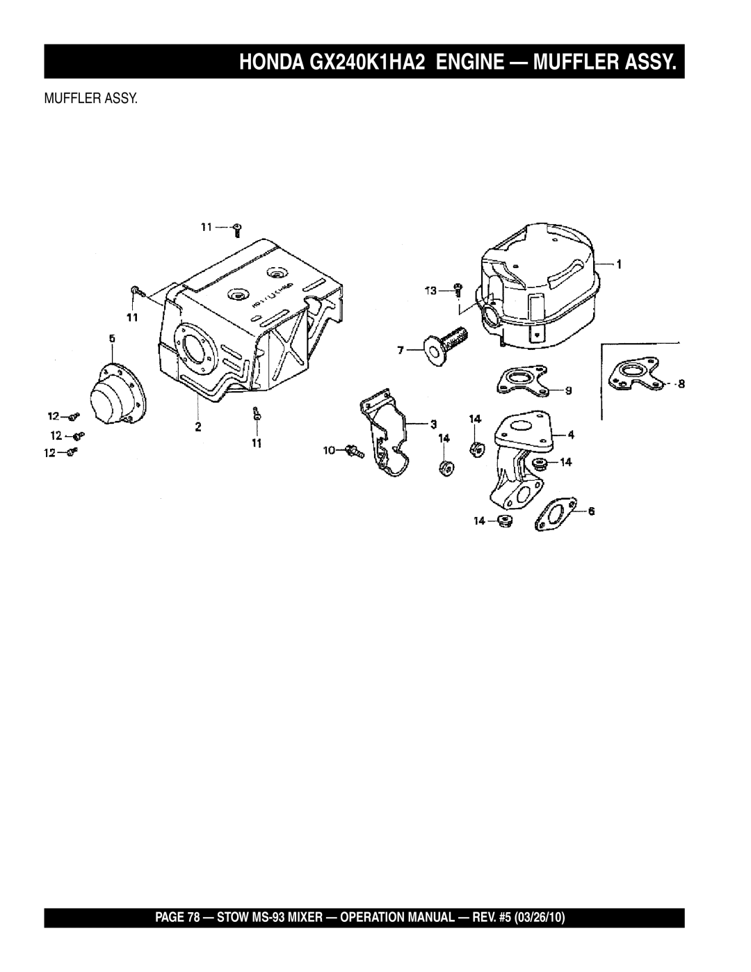 Stow MS-93 manual Muffler Assy 