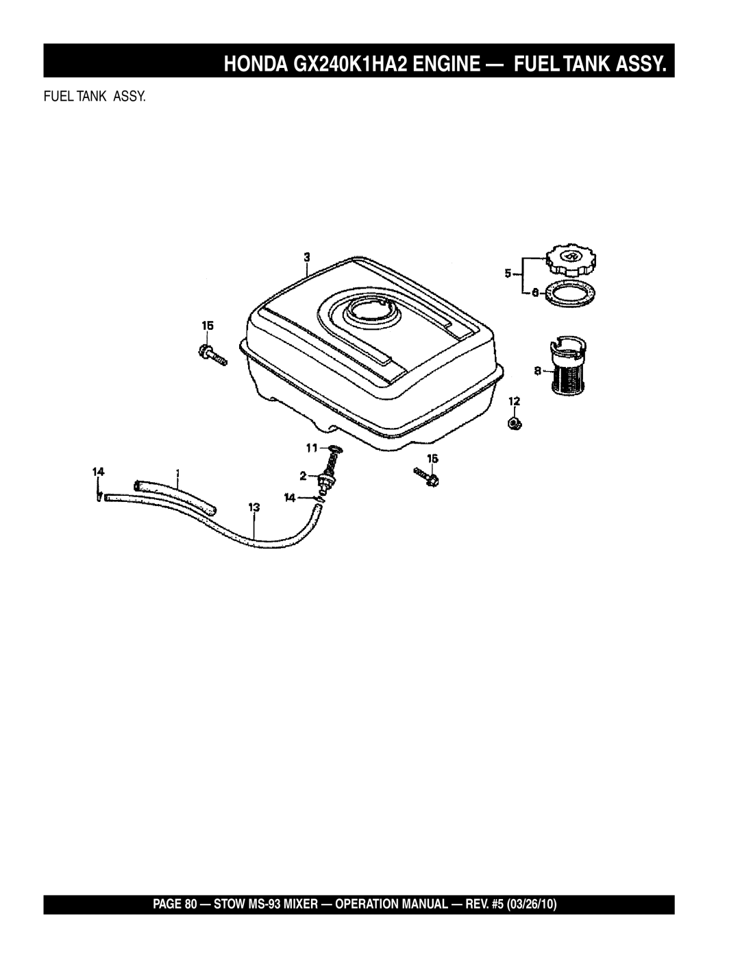 Stow MS-93 manual Fuel Tank Assy 