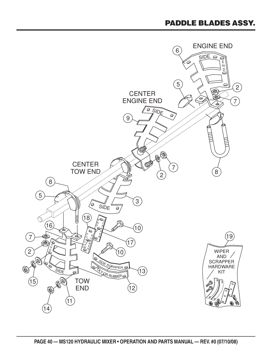 Stow MS120H13, MS120HD13 manual Paddle Blades Assy 