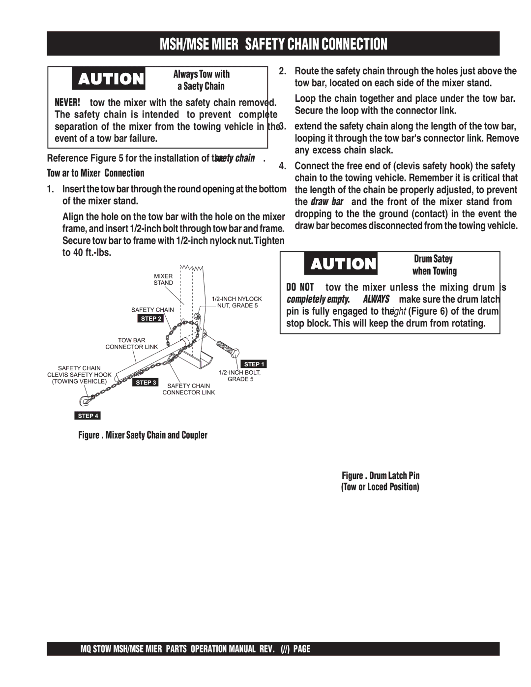 Stow MSD0H operation manual MS20H/MS20E Mixer Safety Chain Connection 