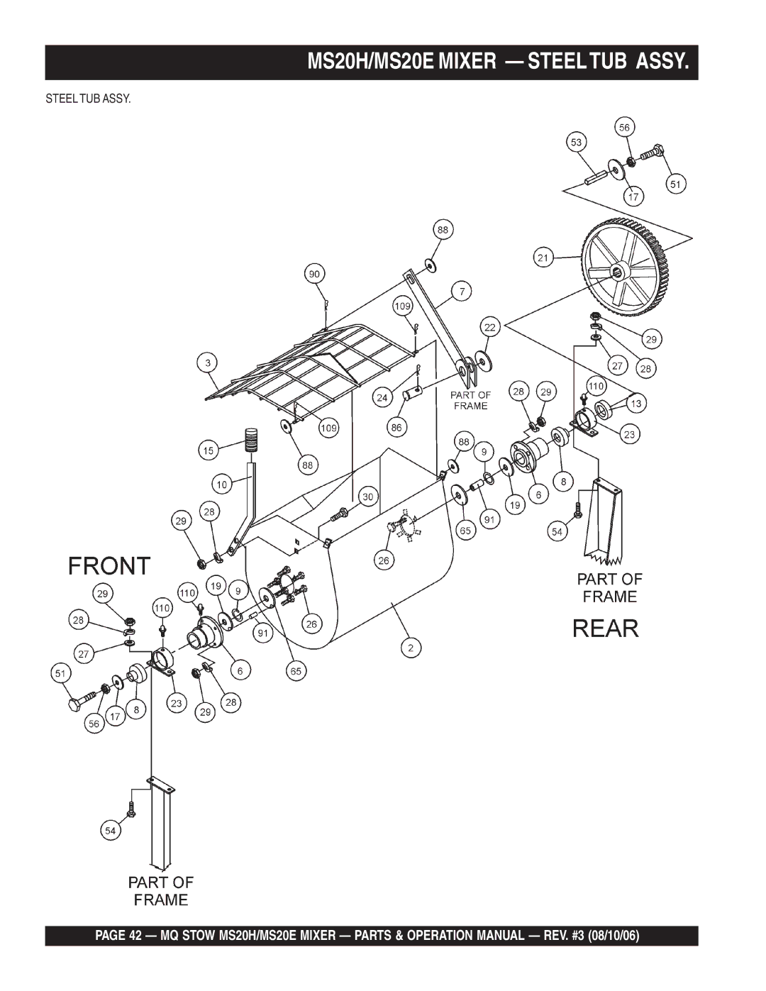 Stow MSD0H operation manual MS20H/MS20E Mixer Steeltub Assy 