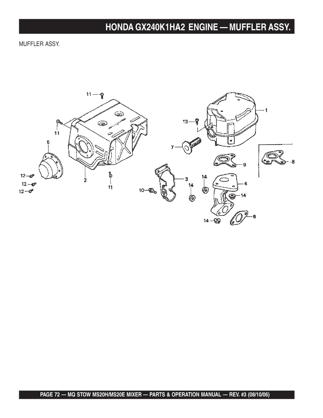 Stow MSD0H, MS20E operation manual Muffler Assy 