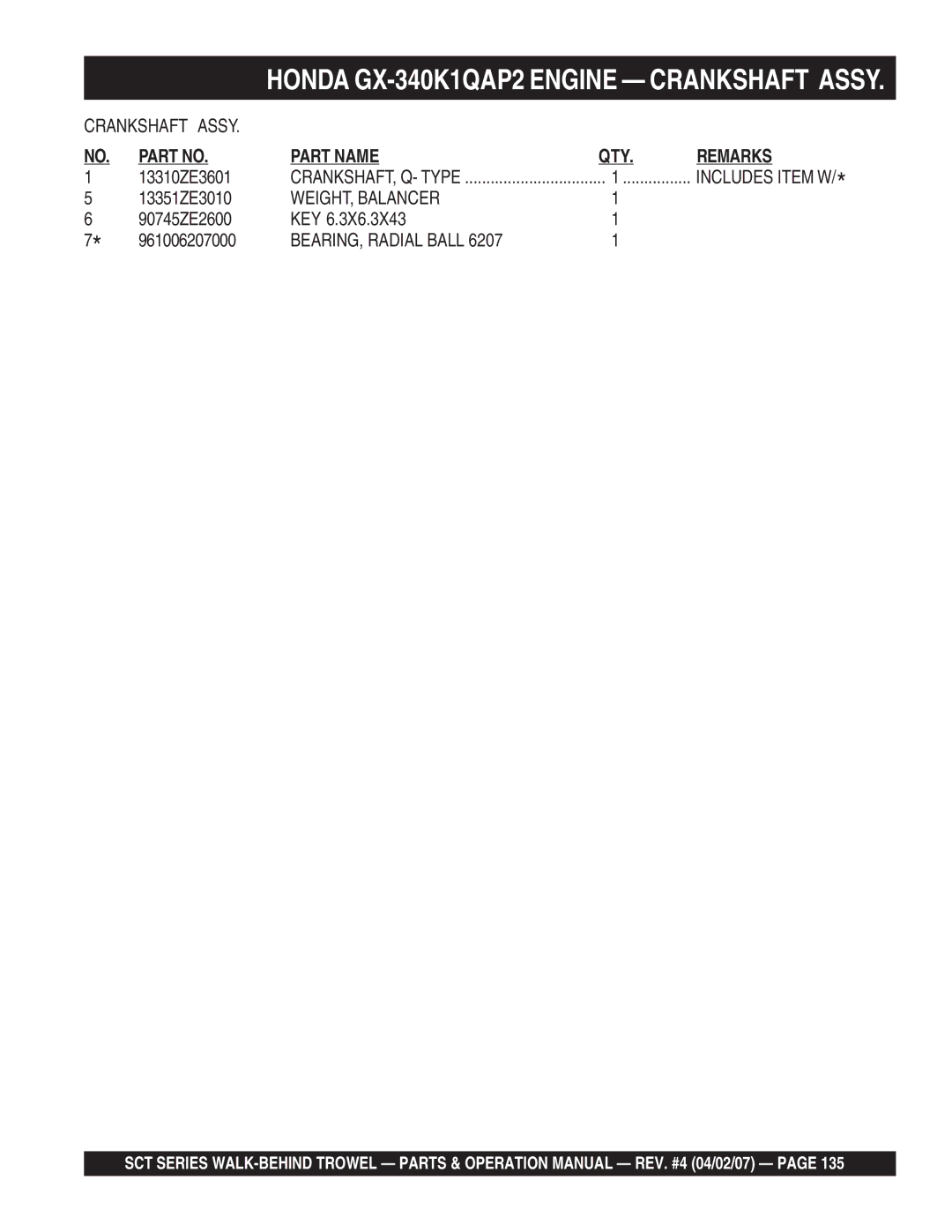 Stow SCT36, SCT46 operation manual 13310ZE3601 