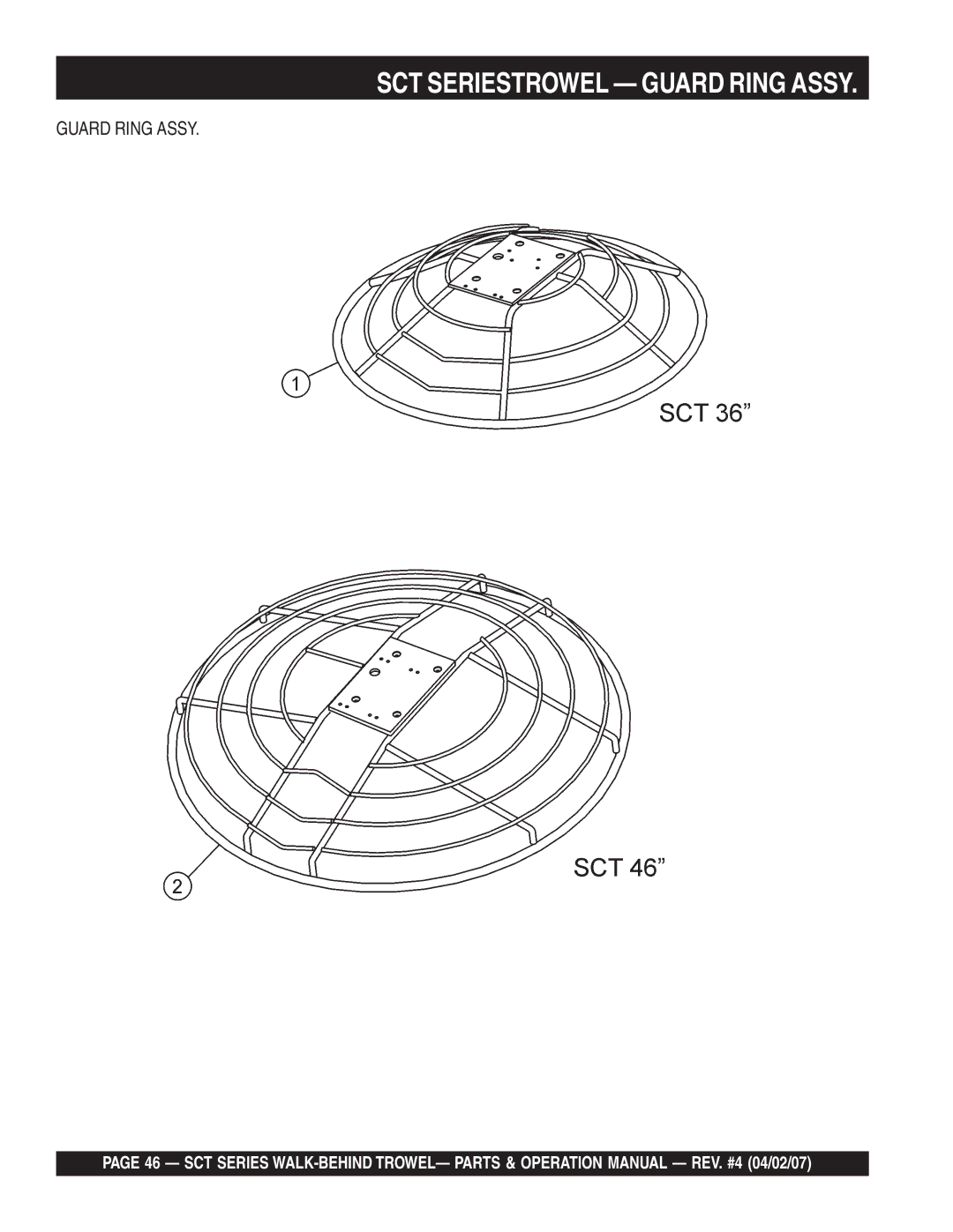 Stow SCT46, SCT36 operation manual SCT Seriestrowel Guard Ring Assy 