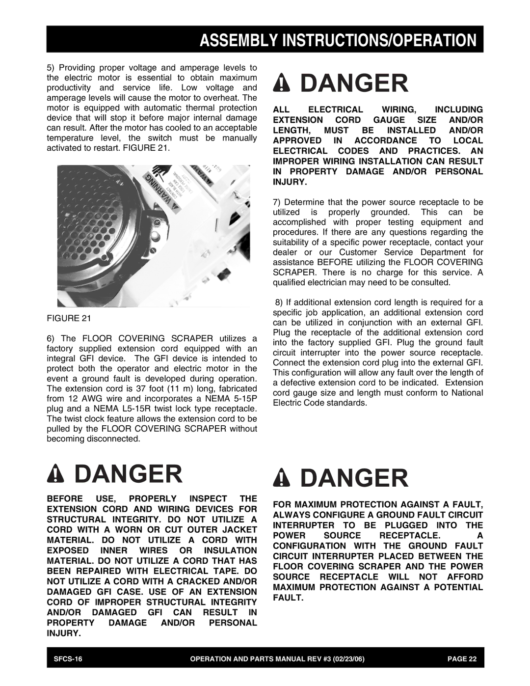 Stow SFCS-16 manual Assembly INSTRUCTIONS/OPERATION 