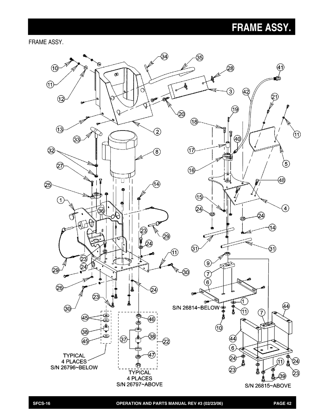 Stow SFCS-16 manual Frame Assy 